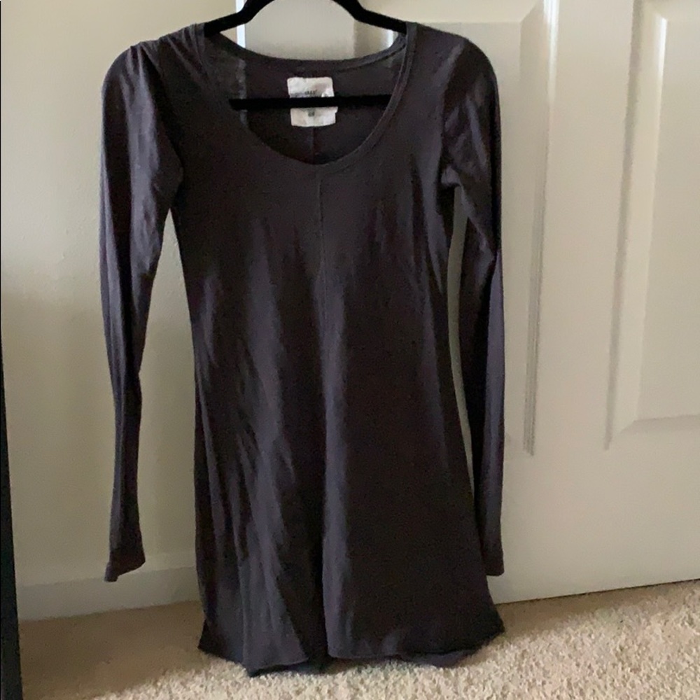 Gray long sleeve, long fitted shirt!